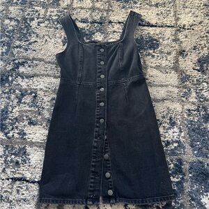 Urban Outfitters Black Denim Button Down Dress